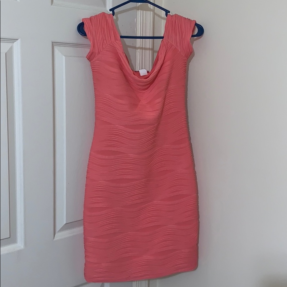 Peach dress with designs
